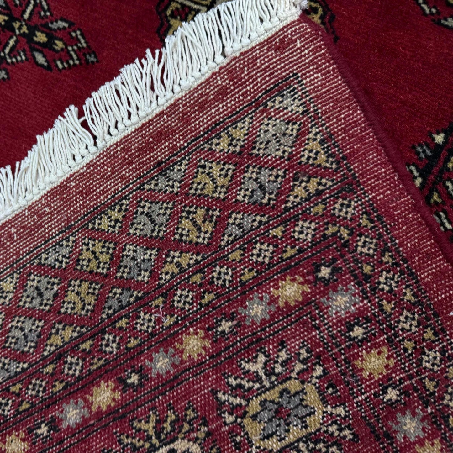 Red Bokhara Afghan Hand-Knotted Rug (BB-1501)