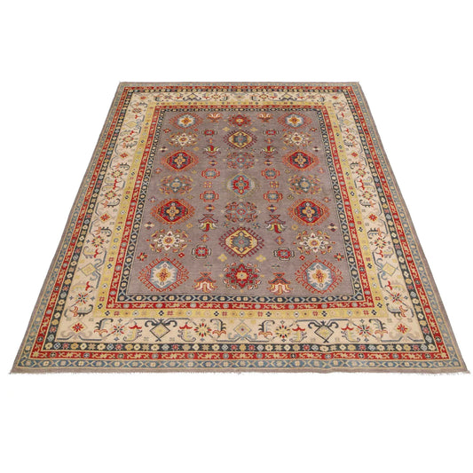 Grey Oriental Kazak Afghan Hand-knotted Rug (KK-201)