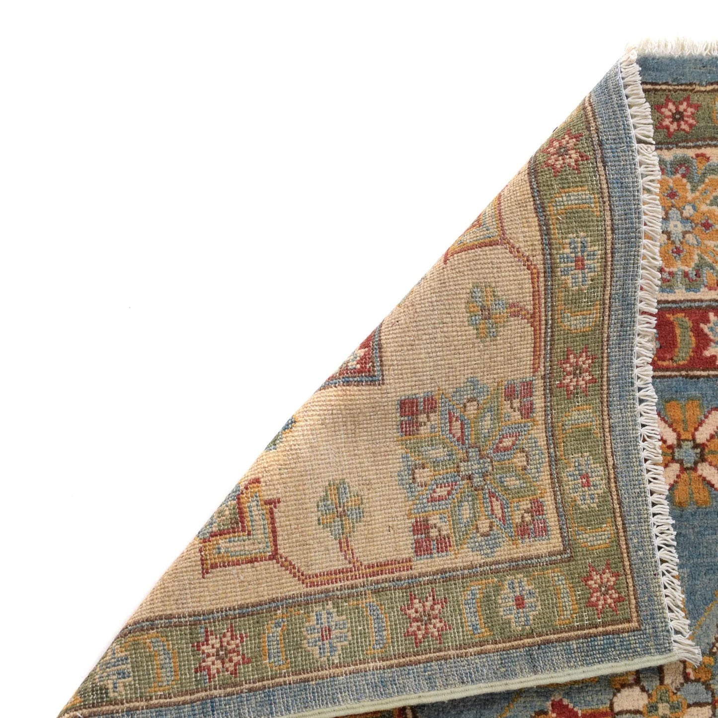 Blue Oriental Kazak Afghan Hand-knotted Rug (KK-211)