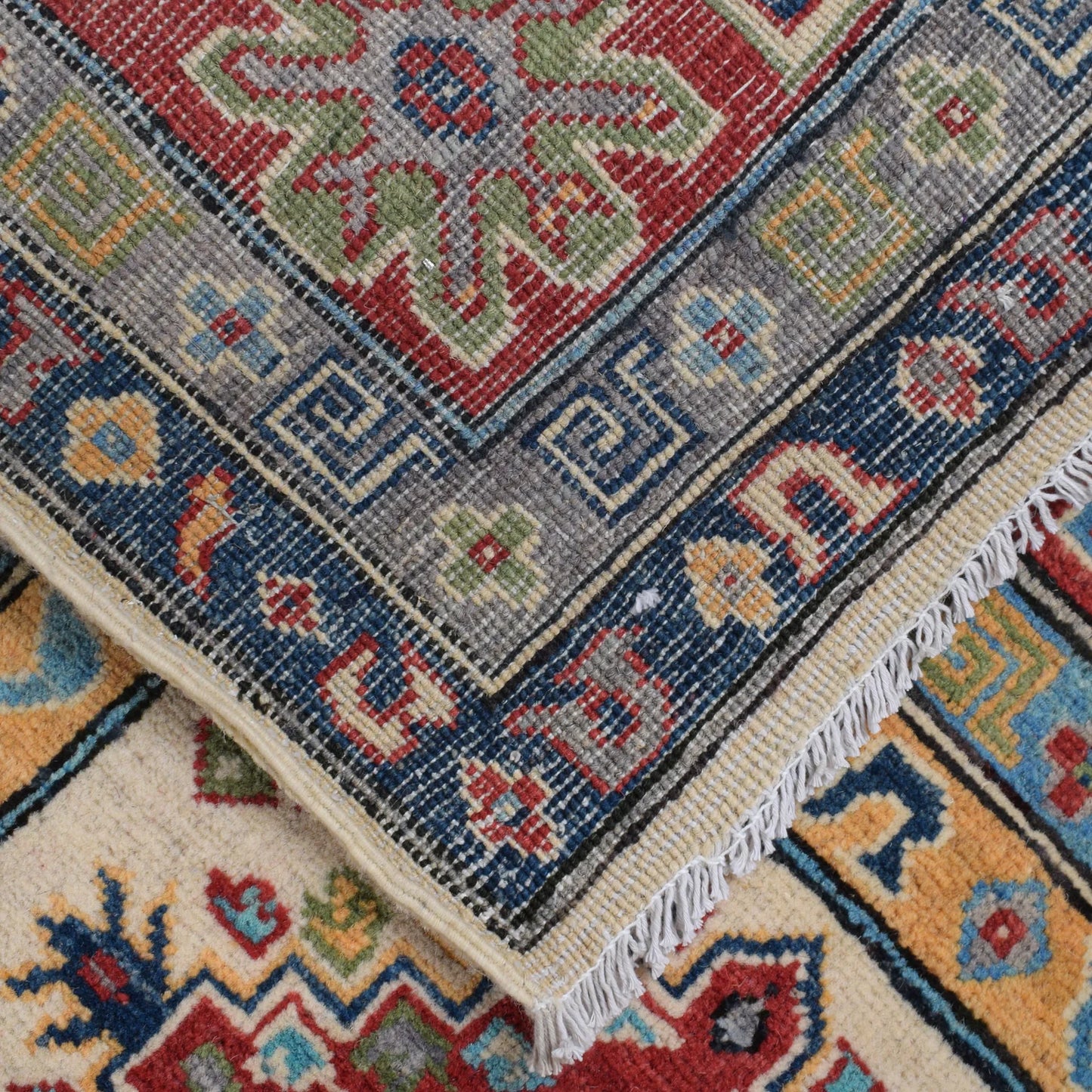 Ivory Oriental Kazak Afghan Hand-knotted Rug (KK-213)