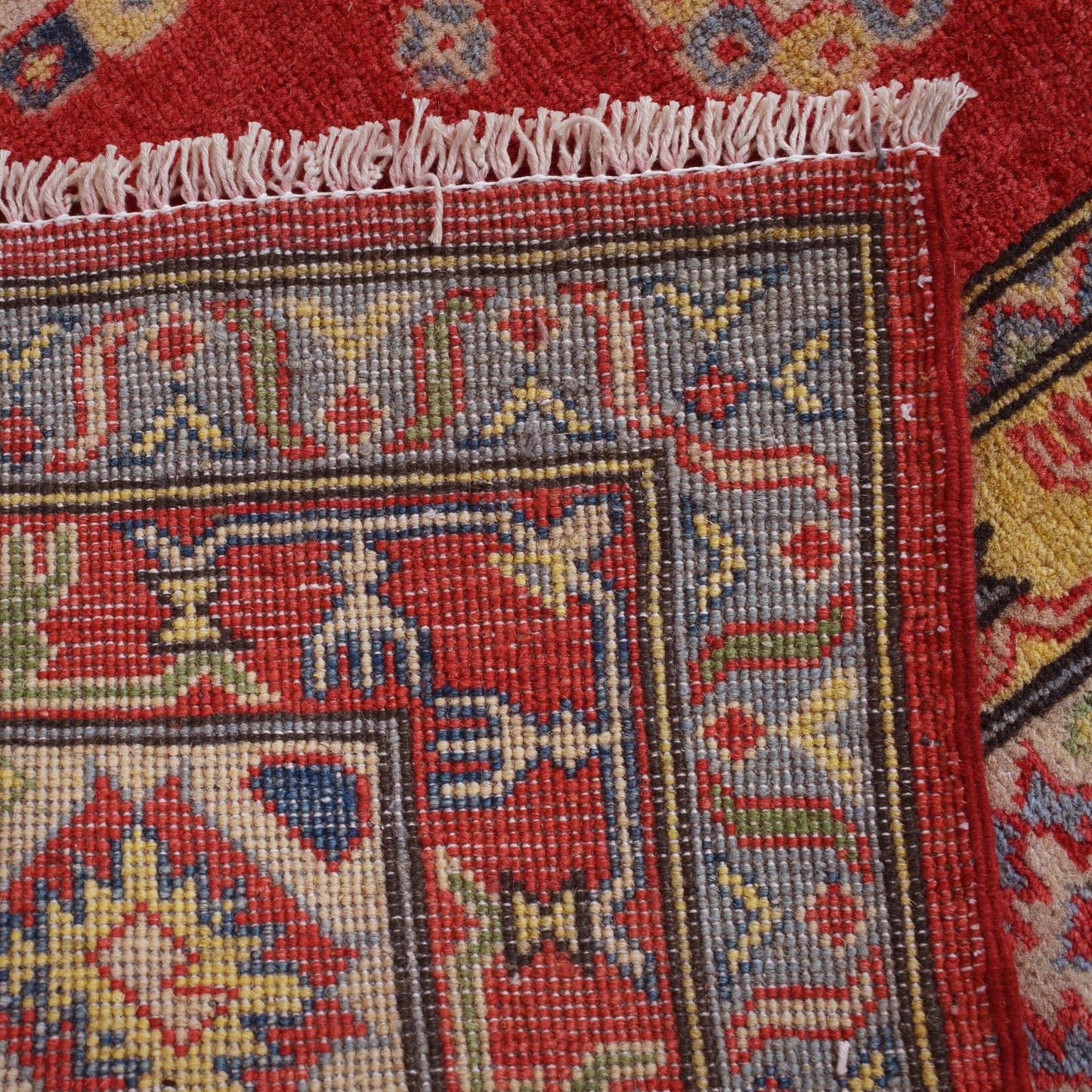 Red Oriental Kazak Afghan Hand-knotted Rug (KK-215)