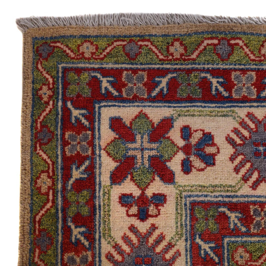 Ivory Oriental Kazak Afghan Hand-knotted Rug (KK-216)