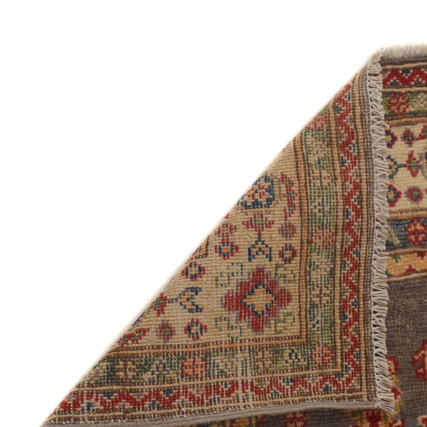 Grey Oriental Kazak Afghan Hand-knotted Rug (KK-224)