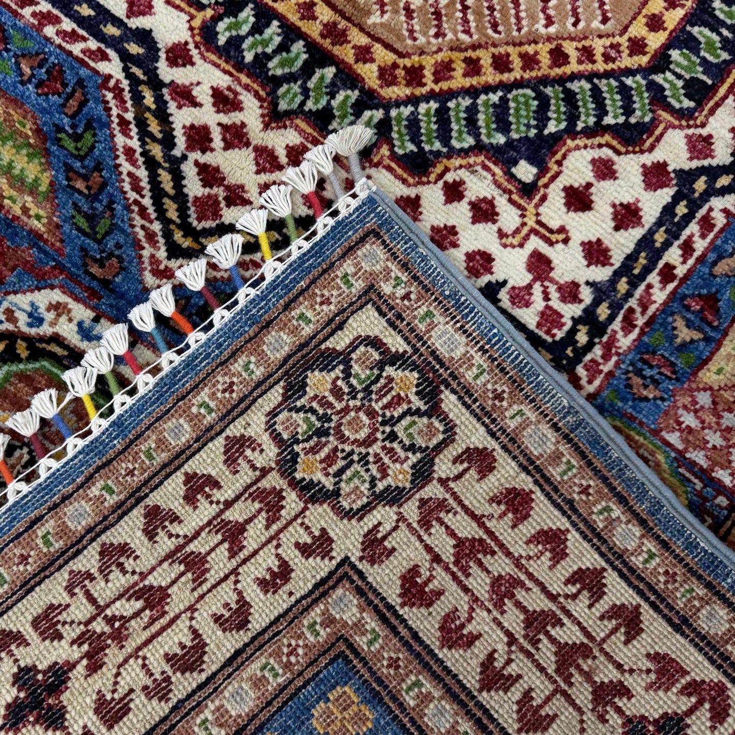 Multi Color Mumluk Afghan Hand-knotted Rug (MM-122)