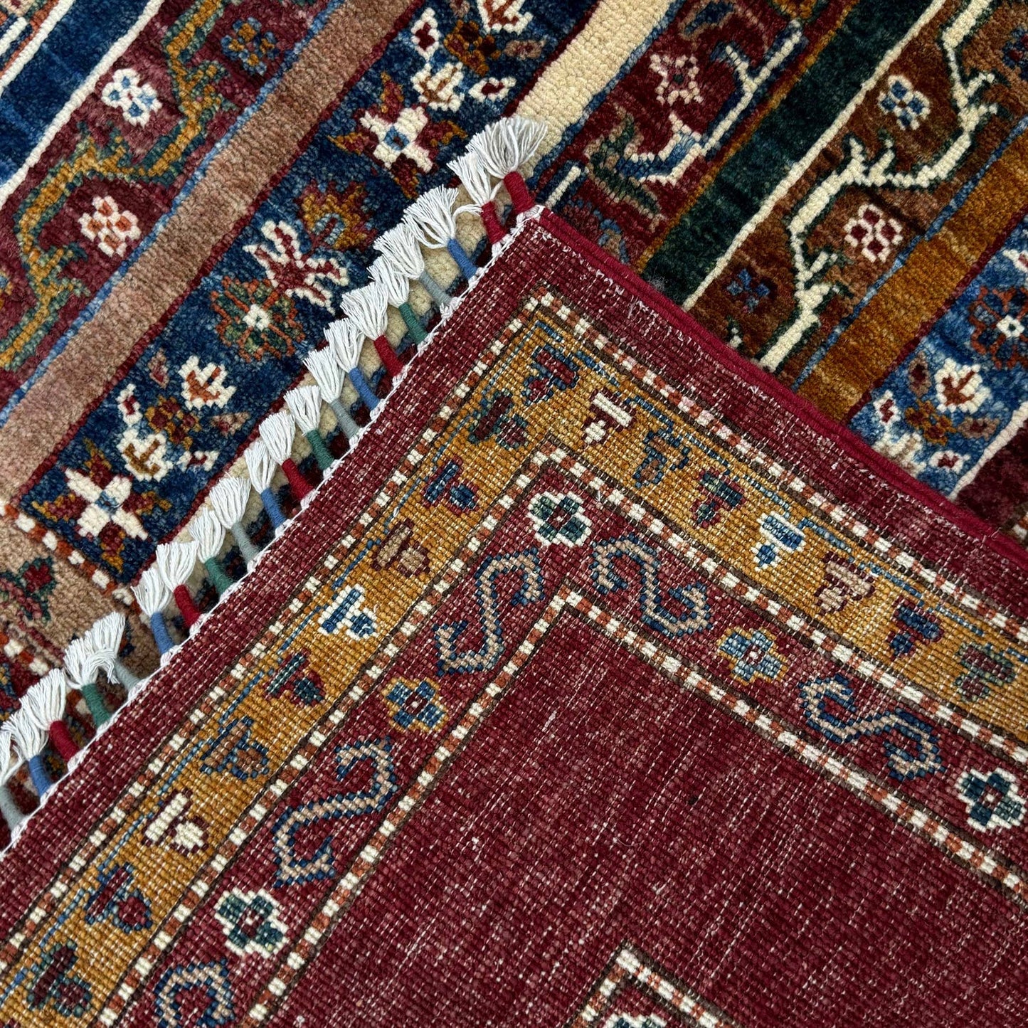 Red Shawl Afghan Hand-knotted Rug (SH-3001)