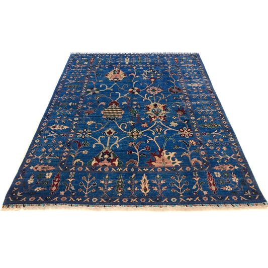 Blue Modern Sultani Afghan Hand-knotted Rug (ST-724)