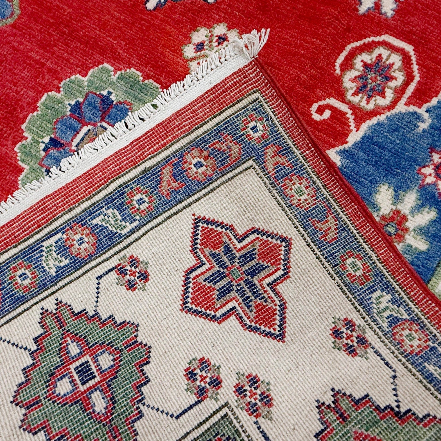 Red Oriental Kazak Afghan Hand-knotted Rug (KK-274)