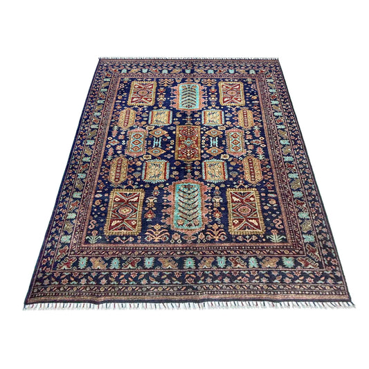Multi color Super Fine Kazak Afghan Hand-knotted Rug (KK-276)