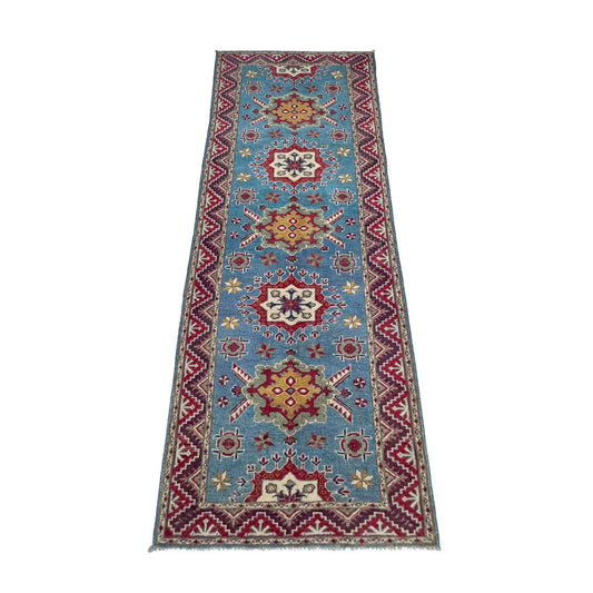 Blue Oriental Kazak Afghan Hand-knotted Rug (KK-268)