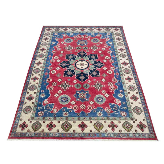 Red Oriental Kazak Afghan Hand-knotted Rug (KK-270)