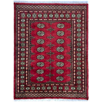 Red  Bokhara Afghan Hand-Knotted Rug (BB-1501)
