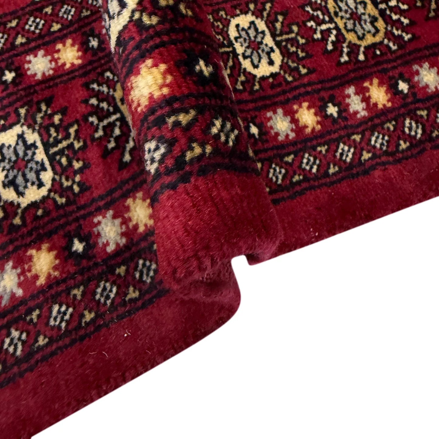 Red  Bokhara Afghan Hand-Knotted Rug (BB-1501)