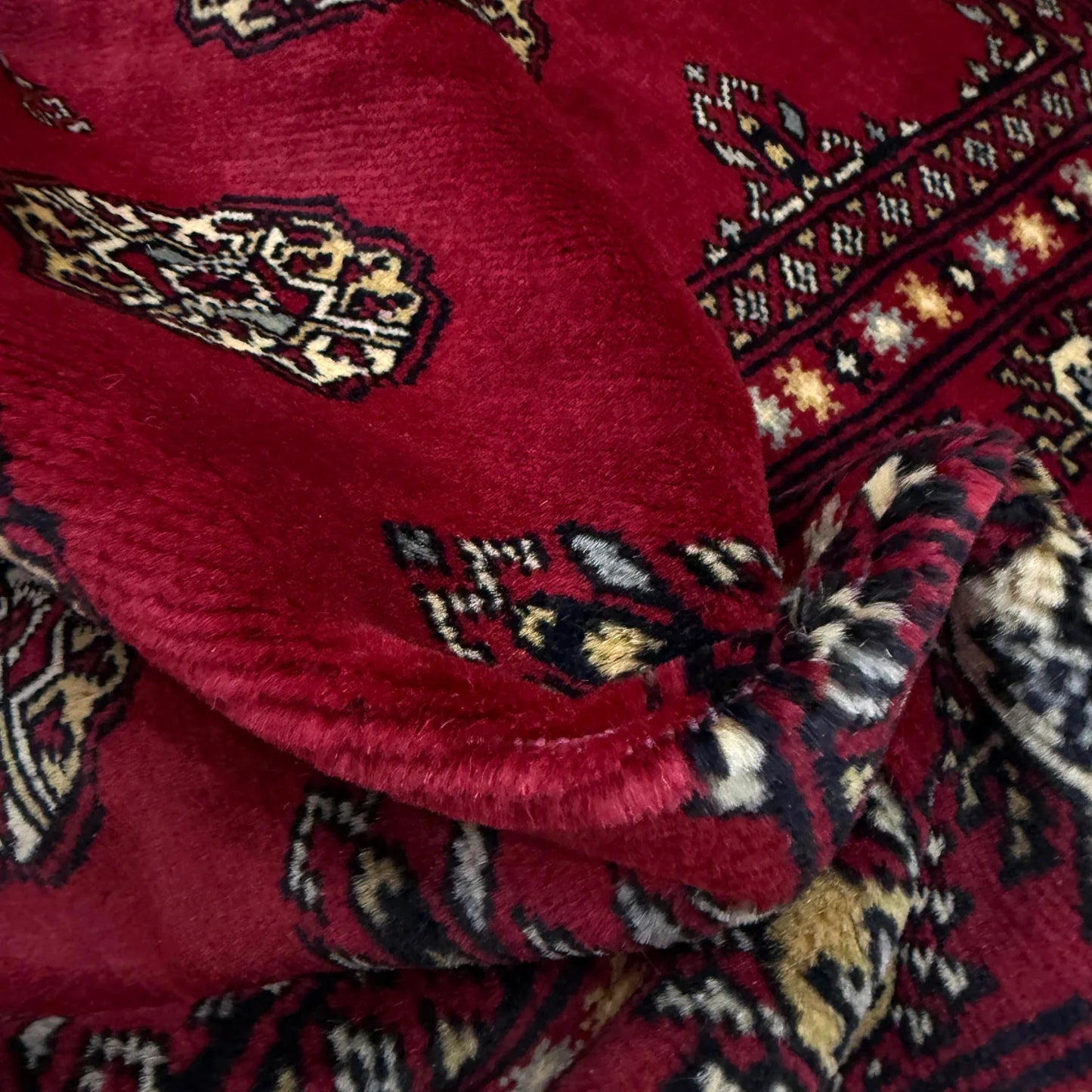Red  Bokhara Afghan Hand-Knotted Rug (BB-1501)