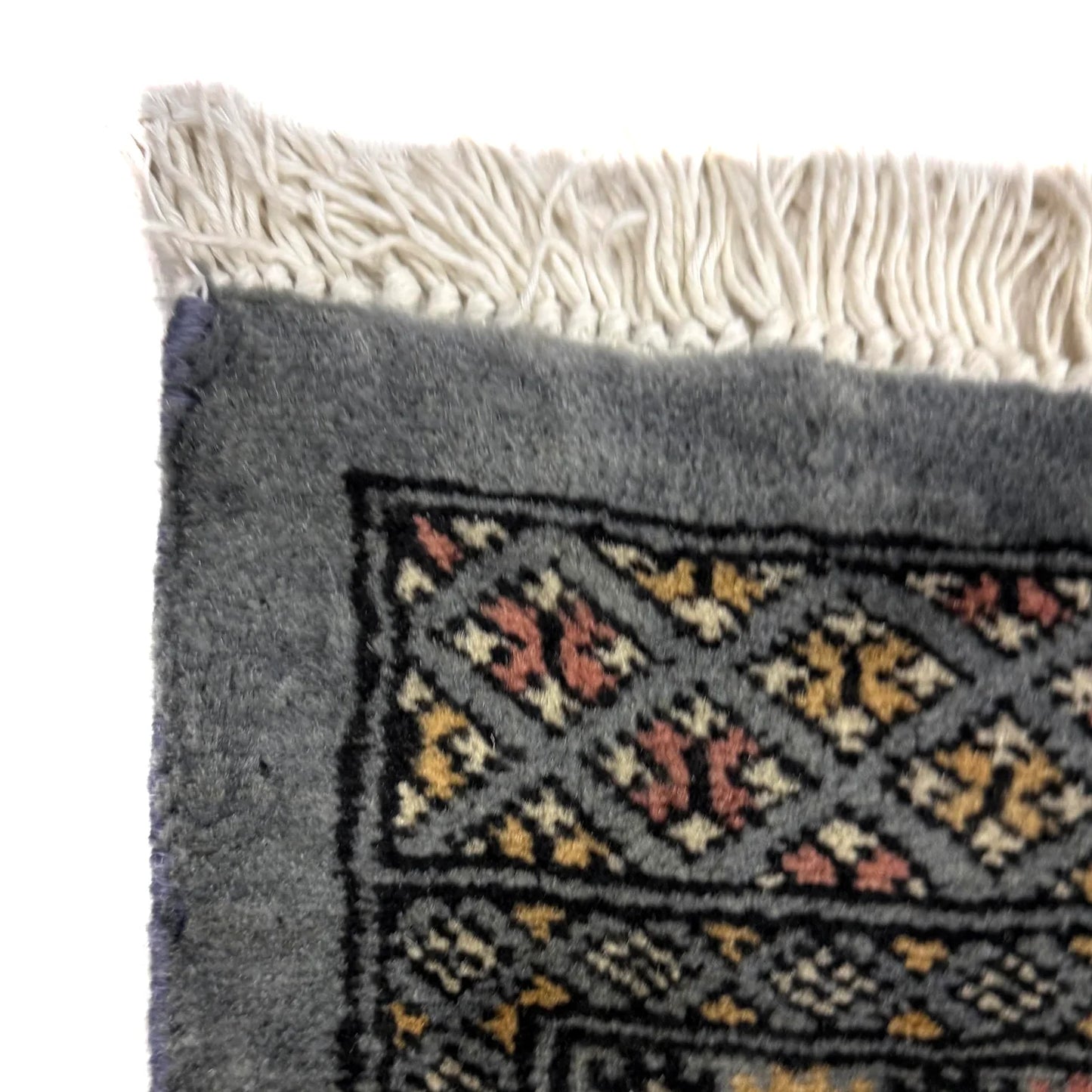 Grey Bokhara Afghan Hand-Knotted Rug (BB-1502)