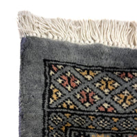 Grey Bokhara Afghan Hand-Knotted Rug (BB-1502)