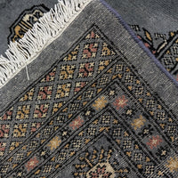 Grey Bokhara Afghan Hand-Knotted Rug (BB-1502)