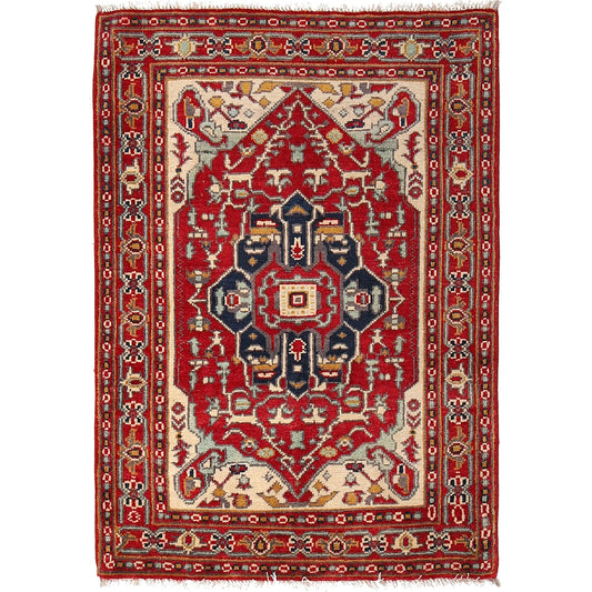 Red Heriz Hand-Knotted Persian Rug (HZ-820)