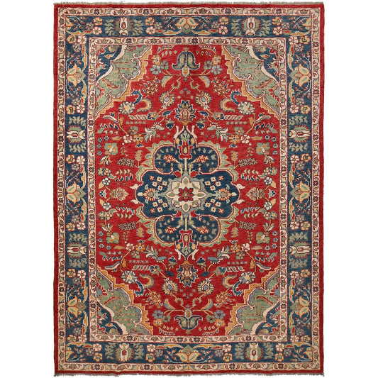 Red Heriz Hand-Knotted Persian Rug (HZ-802)