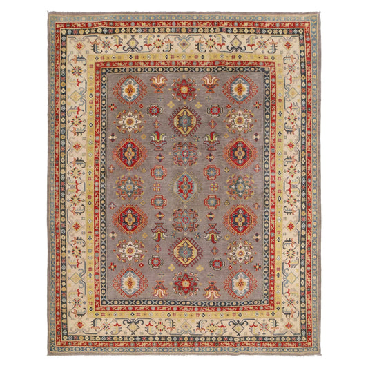 Grey Oriental Kazak Afghan Hand-knotted Rug (KK-201)