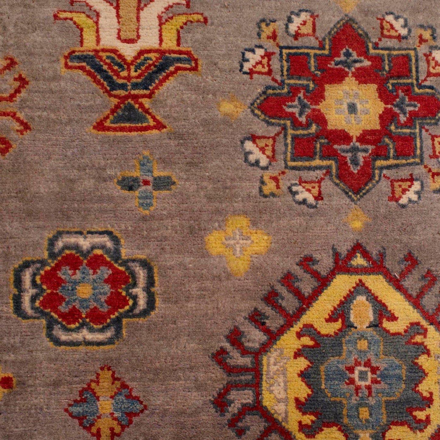 Grey Oriental Kazak Afghan Hand-knotted Rug (KK-201)