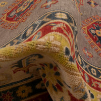 Grey Oriental Kazak Afghan Hand-knotted Rug (KK-201)