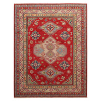 Red  Oriental Kazak Afghan Hand-knotted Rug (KK-215)
