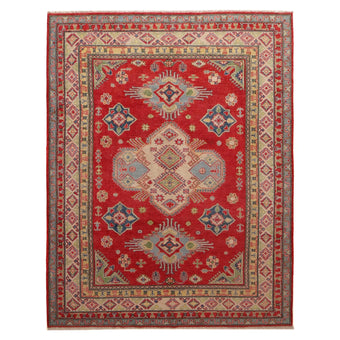 compare product Red  Oriental Kazak Afghan Hand-knotted Rug (KK-215)
