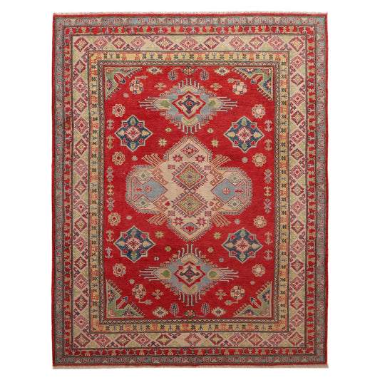 Red  Oriental Kazak Afghan Hand-knotted Rug (KK-215)