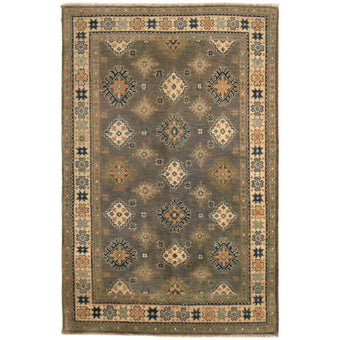compare product Grey Oriental Kazak Afghan Hand-knotted Rug (KK-222)