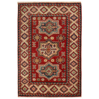 Red Oriental Kazak Afghan Hand-knotted Rug (KK-223)