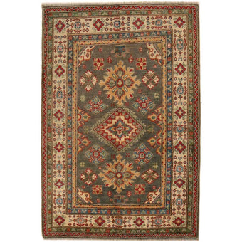 compare product Grey Oriental Kazak Afghan Hand-knotted Rug (KK-224)