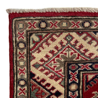 Red Oriental Kazak Afghan Hand-knotted Runner (KK-279)