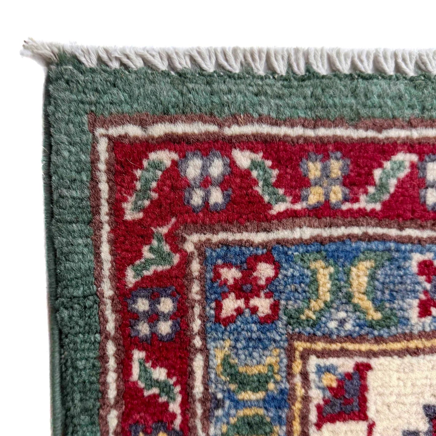 Green  Oriental Kazak Afghan Hand-knotted Rug (KK-280)
