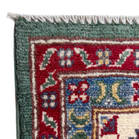 Green  Oriental Kazak Afghan Hand-knotted Rug (KK-280)