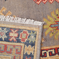Grey Oriental Kazak Afghan Hand-knotted Rug (KK-206)