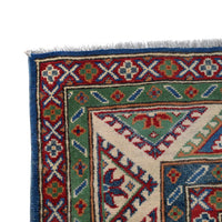 Blue Oriental Kazak Afghan Hand-knotted Rug (KK-208)