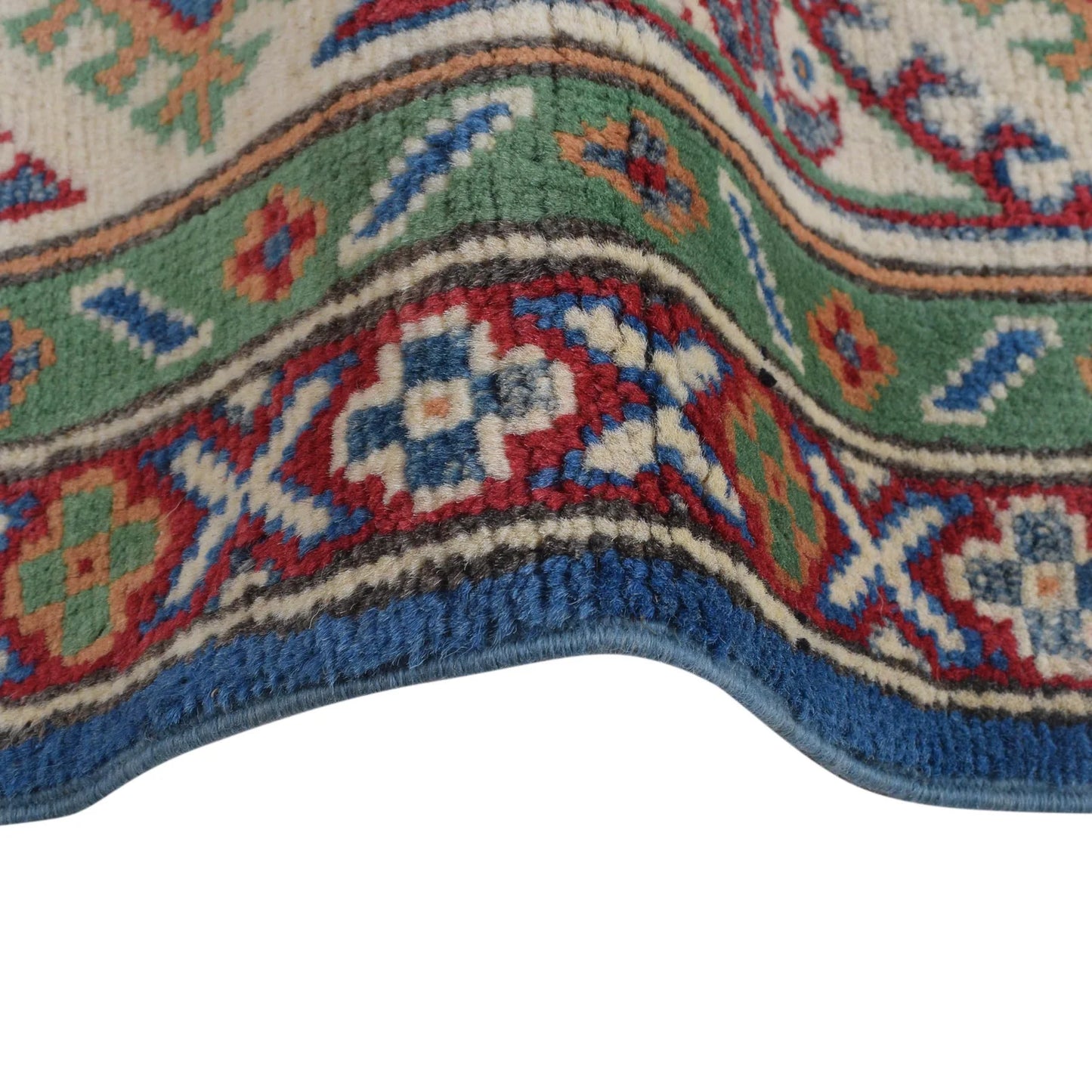 Blue Oriental Kazak Afghan Hand-knotted Rug (KK-208)
