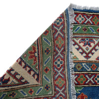Blue Oriental Kazak Afghan Hand-knotted Rug (KK-208)