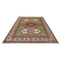Green  Oriental Kazak Afghan Hand-knotted Rug (KK-212)