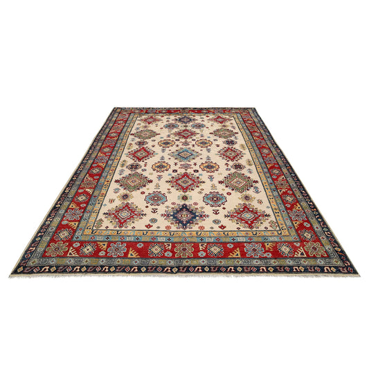 Ivory  Oriental Kazak Afghan Hand-knotted Rug (KK-213)