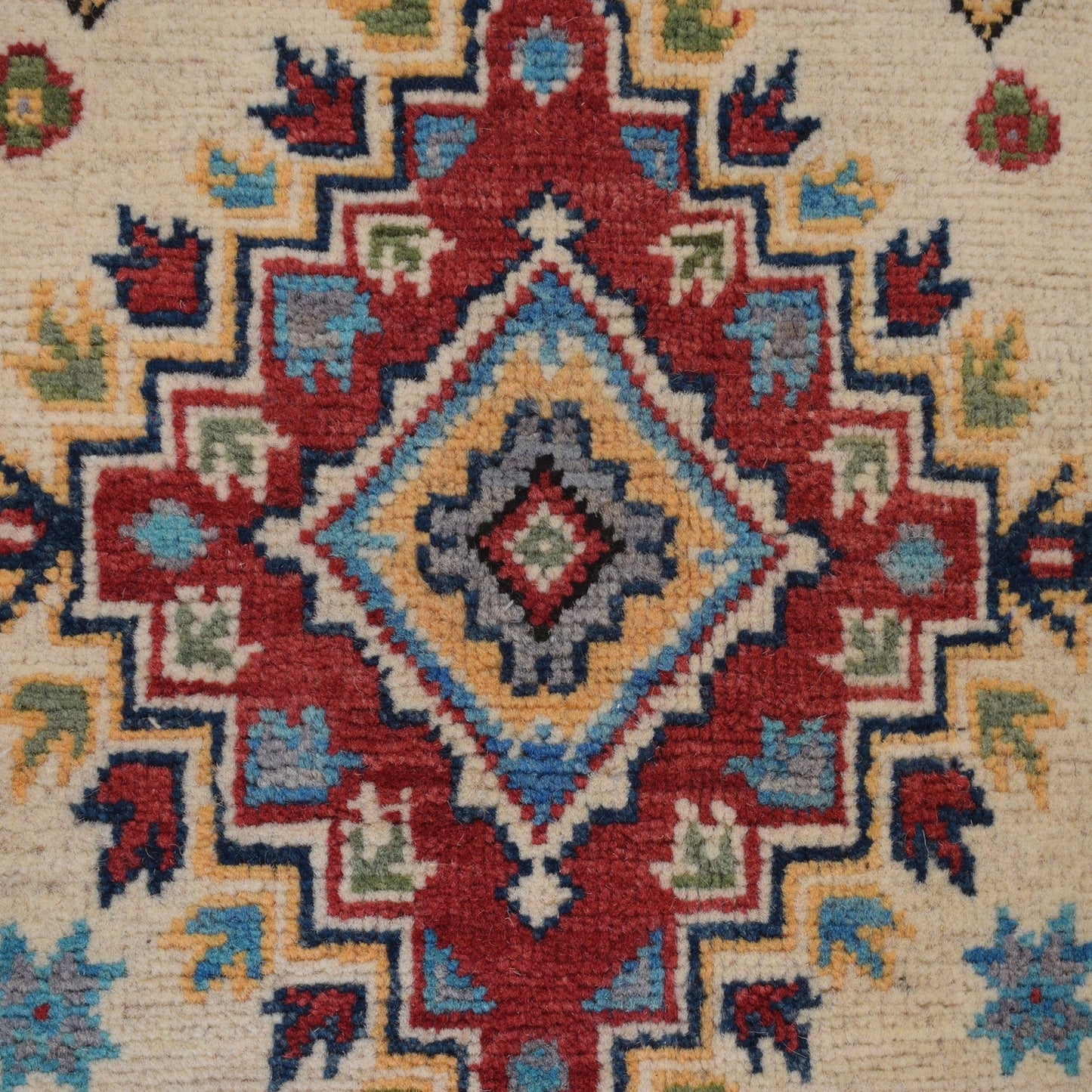 Ivory  Oriental Kazak Afghan Hand-knotted Rug (KK-213)