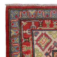 Red  Oriental Kazak Afghan Hand-knotted Rug (KK-215)