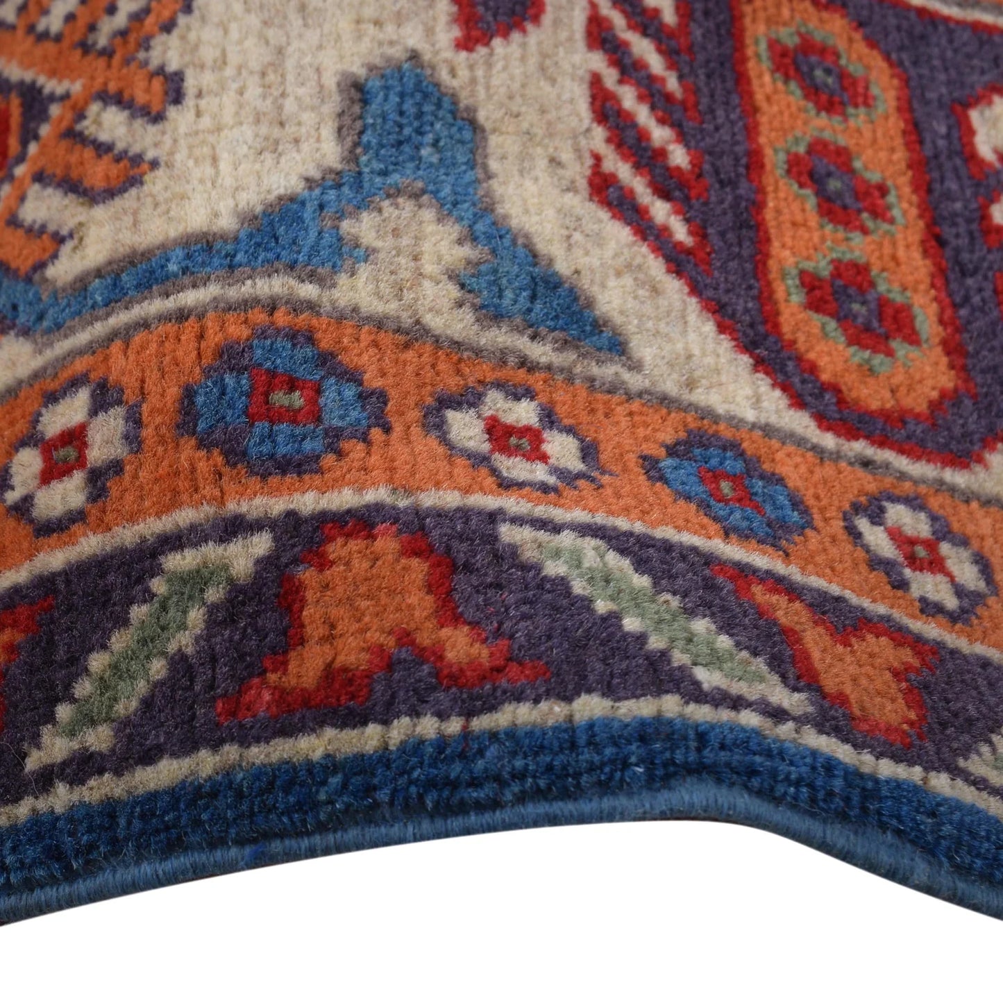 Blue Oriental Kazak Afghan Hand-knotted Rug (KK-217)