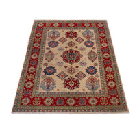 Ivory Oriental Kazak Afghan Hand-knotted Rug (KK-218)