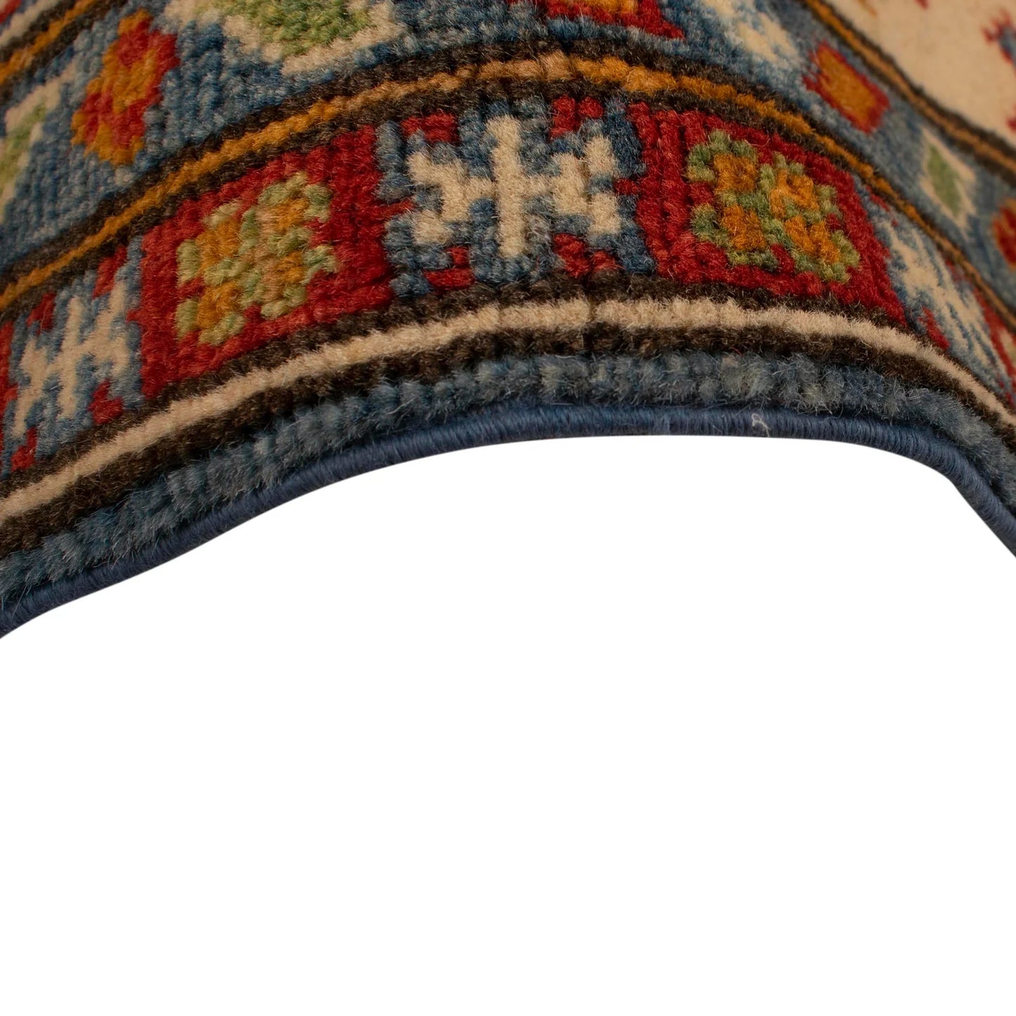 Blue Oriental Kazak Afghan Hand-knotted Rug (KK-219)