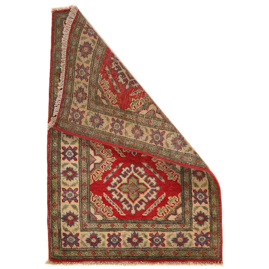 Red Oriental Kazak Afghan Hand-knotted Rug (KK-221)