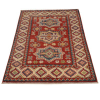 Red Oriental Kazak Afghan Hand-knotted Rug (KK-223)