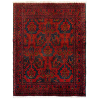Red Khal Mohammadi Afghan Hand-knotted Rug (KM-404)