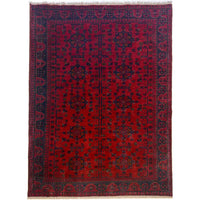 Red Khal Mohammadi Afghan Hand-knotted Rug (KM-405)