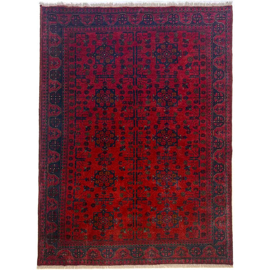Red Khal Mohammadi Afghan Hand-knotted Rug (KM-405)